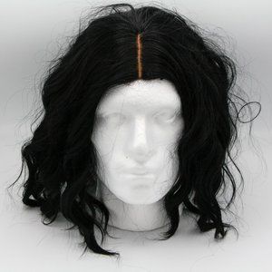 Lativ Short Bob Headband Wig Black Curly Wigs for Women Synthetic Half Wig